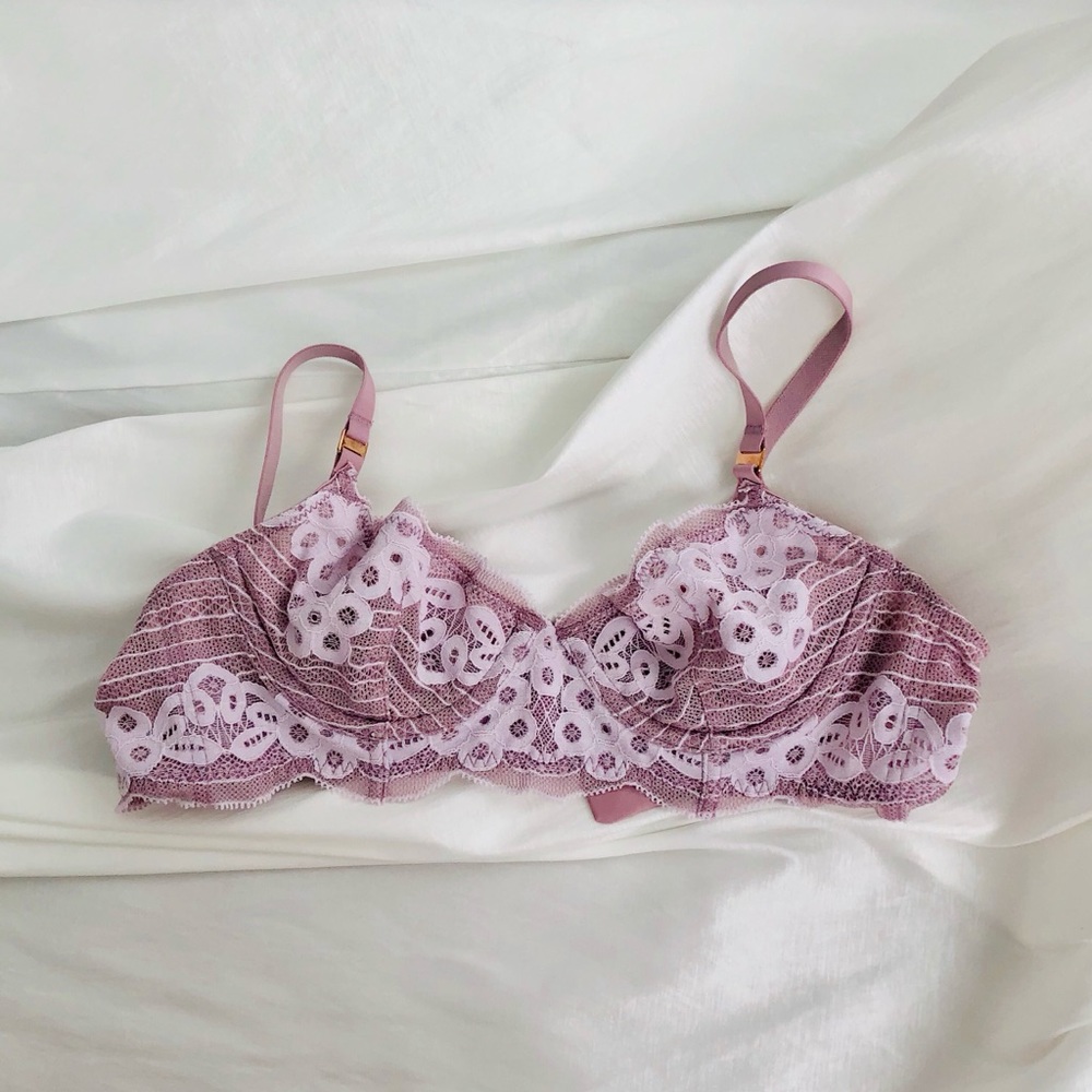 (Aerie) Real Power Demi Unlined Bra Ginger Plum